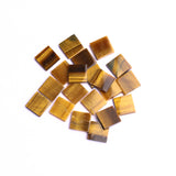 Tiger Eye Square Flat Top Straight Side (FTSS) Both Side Polished AA Grade Size 12x12x2.5 MM 20 Pcs Weight 87 Cts