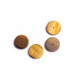 Tiger Eye Round Flat Top Straight Side (FTSS) Center Straight Drill Both Side Polished AAA Grade Size 20x20x5 MM 5 Pcs Weight 103 Cts