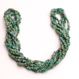 Turquoise (Stabilized) Uncut Strand Length-16 Inch 5 Strand