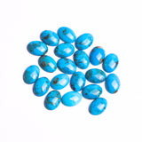 Turquoise (Stabilized) Oval Cabochon AAA Grade Flat Back Size 10x14 mm 20 Pcs Weight 81 Cts