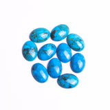 Turquoise (Stabilized) Oval Cabochon AAA Grade Flat Back Size 13x18 mm Lot Of 30 Pcs Weight 211 Cts