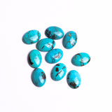 Turquoise (Stabilized) Oval Cabochon AAA Grade Flat Back Size 10x14 mm Lot Of 20 Pcs Weight 74 Cts