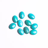 Turquoise (Stabilized) Oval Cabochon AAA Grade Flat Back Size 10x14 mm 10 Pcs Weight 39 Cts