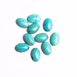 Turquoise (Stabilized) Oval Cabochon AAA Grade Flat Back Size 10x15x4 mm 10 Pcs Weight 40 Cts