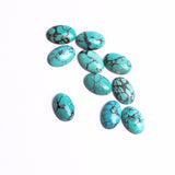 Turquoise (Stabilized) Oval Cabochon AAA Grade Flat Back Size 10x15x4 mm 10 Pcs Weight 39 Cts