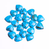 Turquoise (Stabilized) Heart Both Side Polished AAA Grade Size 15x15x4 MM 20 Pcs Weight 117 Cts