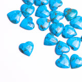 Turquoise (Stabilized) Heart Both Side Polished AAA Grade Size 15x15x4 MM 20 Pcs Weight 117 Cts