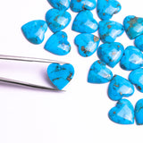 Turquoise (Stabilized) Heart Both Side Polished AAA Grade Size 15x15x4 MM 20 Pcs Weight 117 Cts