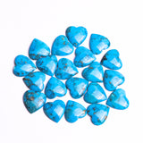 Turquoise (Stabilized) Heart Both Side Polished AAA Grade Size 18x18x4 MM 10 Pcs Weight 82 Cts