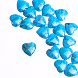 Turquoise (Stabilized) Heart Both Side Polished AAA Grade Size 18x18x4 MM 10 Pcs Weight 82 Cts