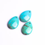 Turquoise (Stabilized) Pear Tear Drop Front Drilled AAA Grade Both Side Polished Size 35x25x9 mm 3 Pcs Weight 141 Cts