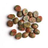 Unakite Oval Cabochon Carved Both Side Polished AAA Grade Size 8x10 MM 50 Pcs Weight 138 Cts