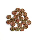 Unakite Round Carved Both Side Polished AAA Grade Size 11 MM 20 Pcs Weight 69 Cts